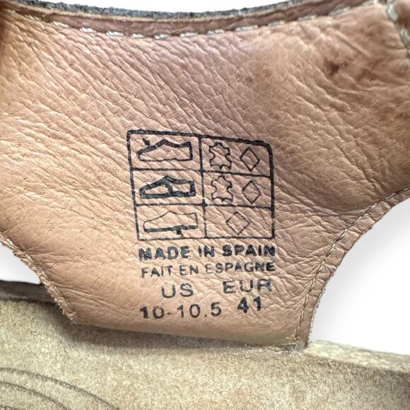 Taos Gray Leather Trulie Cushioned Adjustable Cork Sandals Women's US10 EU41 - Picture 10 of 10